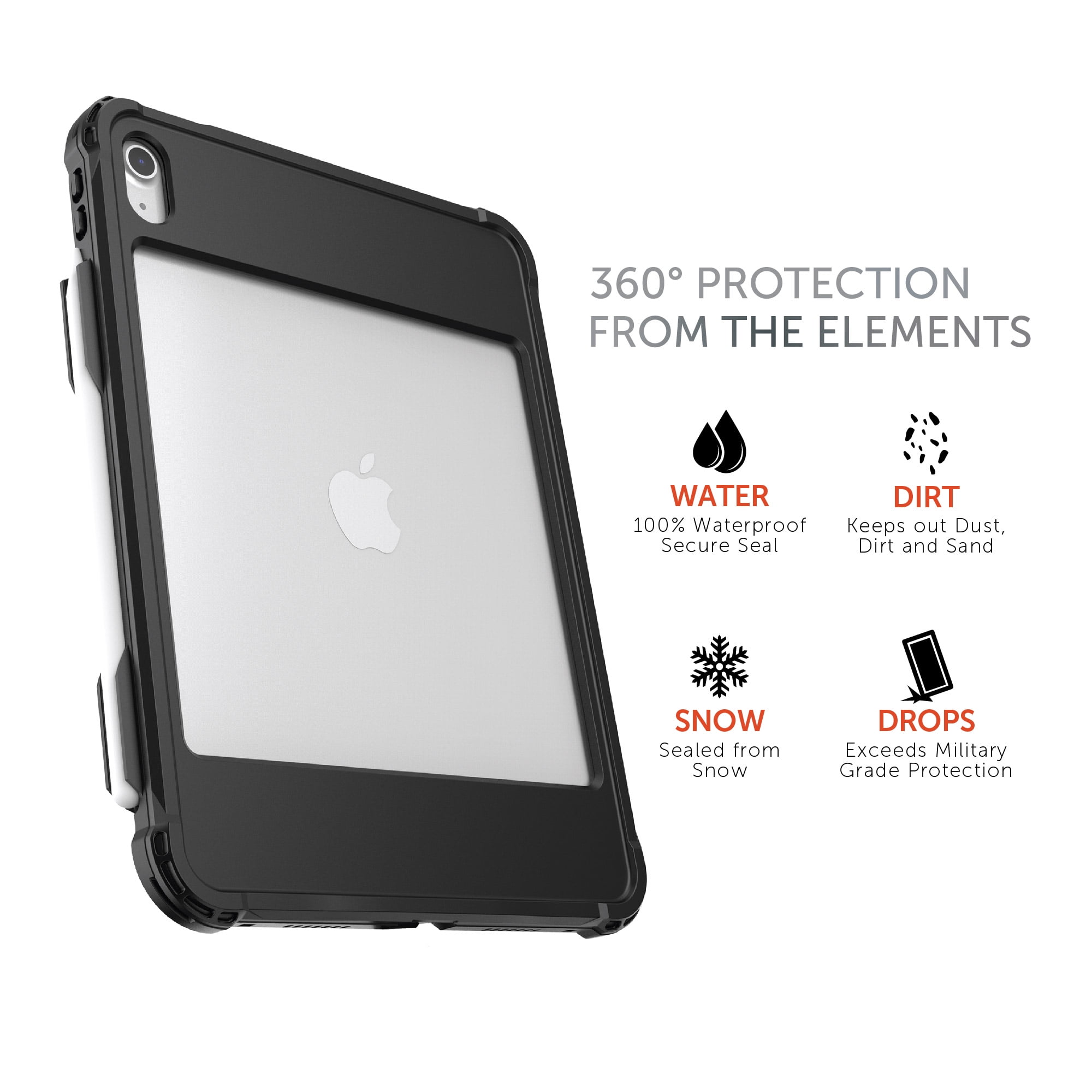 Body Glove Tidal Waterproof Tablet Case for iPad (A16) / iPad (10th generation) - Black/Clear