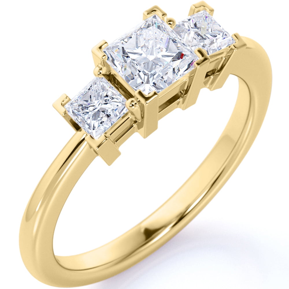 Pear Moissanite Engagement Ring Past Present Future Ring Three stone Moissanite Ring Three Stone Engagement Ring 14K White Gold Bridal