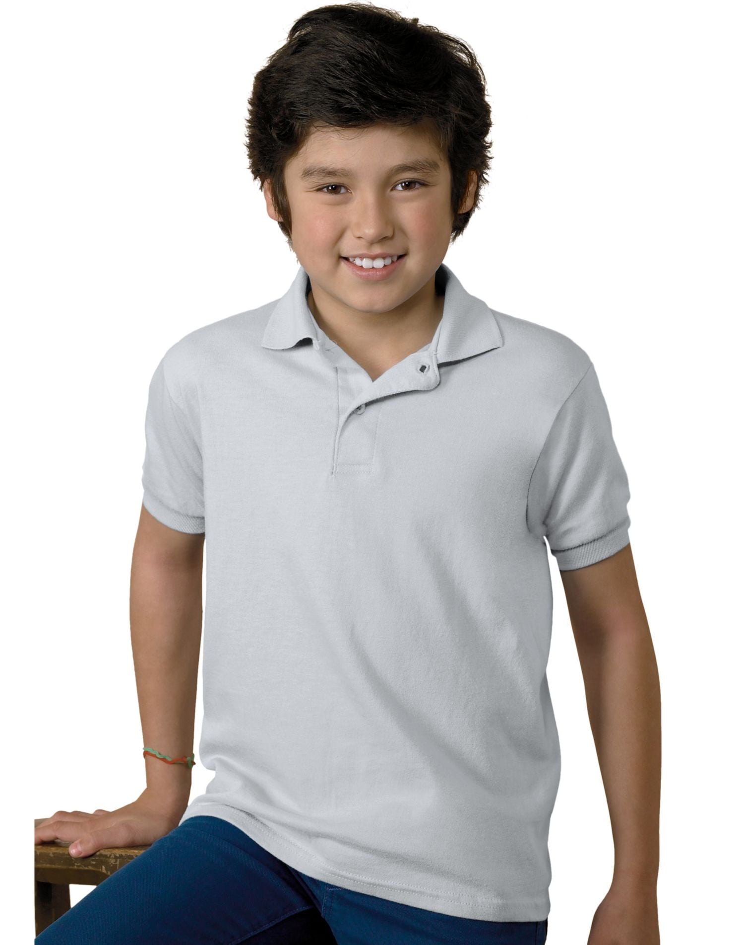 Hanes Hanes Boys School Uniform CottonBlend Jersey Polo (Little Boys & Big Boys) Walmart
