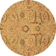 thumbnail image 1 of Ahgly Company Indoor Round Abstract Brown Modern Area Rugs, 7' Round, 1 of 4