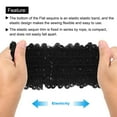 thumbnail image 4 of Uxcell 2.2 Yards 2 Inch Elastic Sequins Trim 5 Row Flat Sequin Strip Sequins Fabric Ribbon for Sewing Black, 4 of 5
