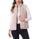 thumbnail image 1 of INSPIRE CHIC Chaleco de piel sintética elegante sin mangas con cremallera para mujeres, ideal para uso casual, color beige, 1 of 6