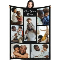 Custom Blanket with Photos Customized Blanket Personalized Blanket Gifts for Mom, Dad,Christmas, Birthday(1-Photo, 72 * 54in)
