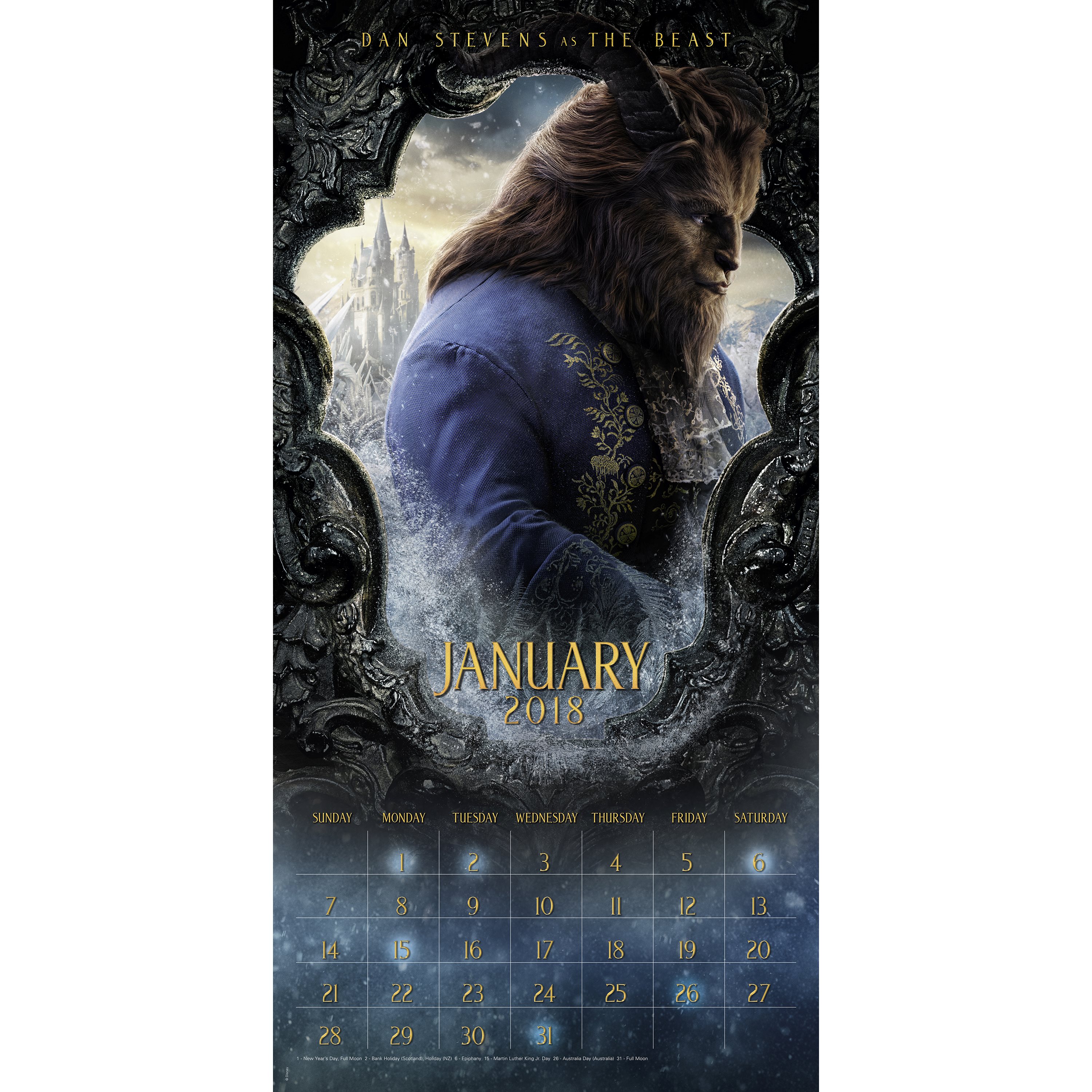 2018 Day Dream Beauty and The Beast Wall Calendar - Walmart.com