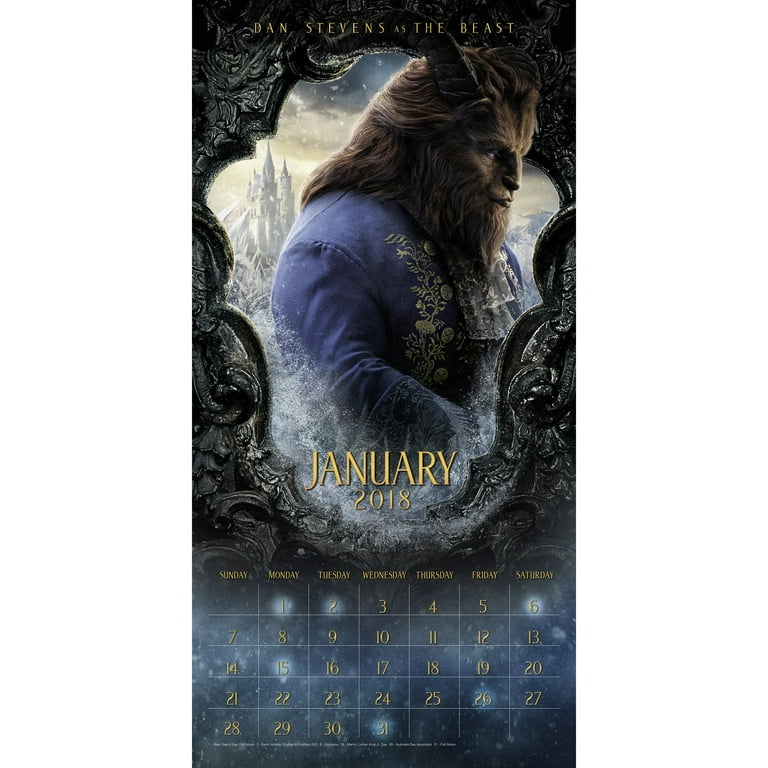 2018 Day Dream Beauty and The Beast Wall Calendar - Walmart.com
