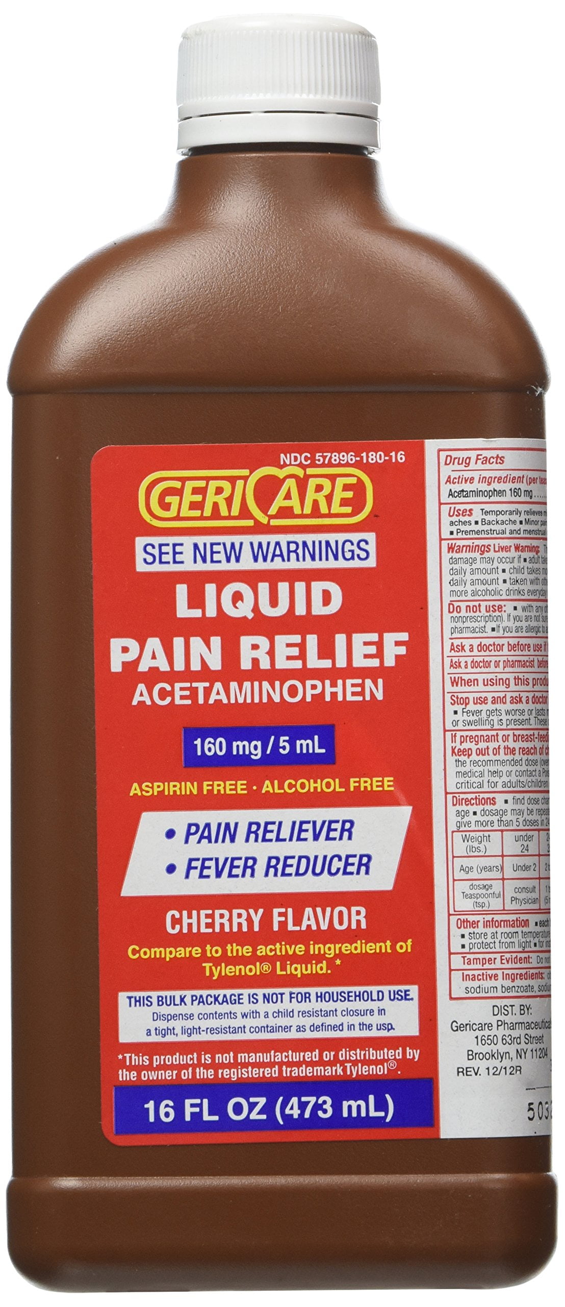 McKesson Liquid Pain Relief 57896018016, 16 Ounces, 1 Bottle Each