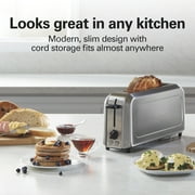 Hamilton Beach 2-Slice Bread and Bagel Toaster with Long Slots and Removable Crumb Tray, Stainless Steel