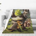 thumbnail image 1 of Manta de viaje de felpa suave con diseño de Swamp Talk con Shrek y Donkey para dormitorio, sala de estar, sofá, oficina, regalo para todas las estaciones para mujeres, hombres, niñas y niños, 1 of 7