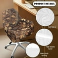 thumbnail image 5 of Whosucclay Forest Camo Hunting Elk Print Curved Back Chair Covers with Armrest, Stretch Accent Dining Room Chairs Covers Slipcovers, Modern Office Desk Chair Covers, Swivel Armchair Cover Protector, 5 of 7