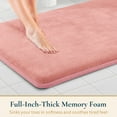 thumbnail image 2 of ComfiTime Bathroom Rugs – 1 inch Thick Memory Foam, 24" x 60" Bath Mat, Soft Plush Velvet Top, Non-Slip, Ultra Absorbent, Large & Long Rugs for Bathroom Floor, Pink Peach, 2 of 11