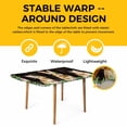thumbnail image 4 of Easter Bunny Table Cloths for 4 Foot Rectangle Tables, Spring Daisy Botanical Leaves Brown Wood Patio Waterproof Elastic Fitted Tablecloths, Washable Rectangular Table Cover for Camping, 4 of 8
