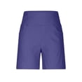 thumbnail image 3 of Biker Shorts Women with Pockets Twill Bermuda Shorts for Women, Stretch Pull on High Waist Hiking Shorts, Summer Outdoor Workout Sport Bottoms Purples 3XL, 3 of 9
