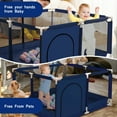 thumbnail image 3 of Baby Playpen, Outdoor Play Yard, Portable Play Yard 4-Panel- Baby Safety Playpen for Infant Toddler Blue, 3 of 7