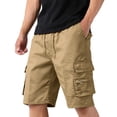 thumbnail image 2 of Cargo Shorts for Men Lightweigh Casual Summer Pants Bermuda Knee Length Hiking Work Short with Pockets 14# Khaki M, 2 of 6