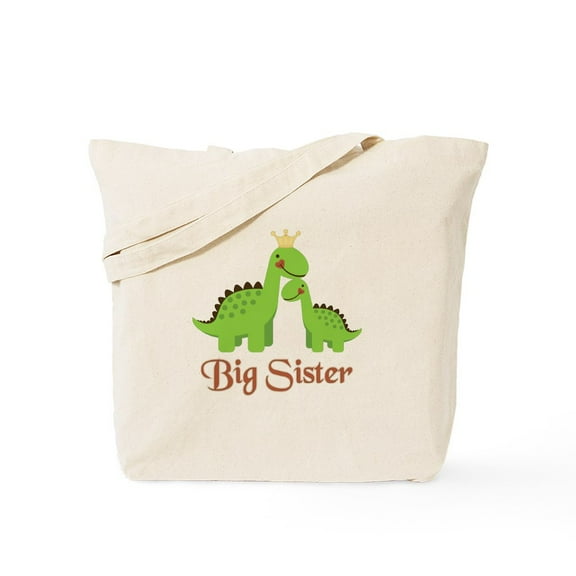 CafePress - Big Sister Dino Tote Bag - Unisex Canvas Tote Bag, Beige, 1-Piece