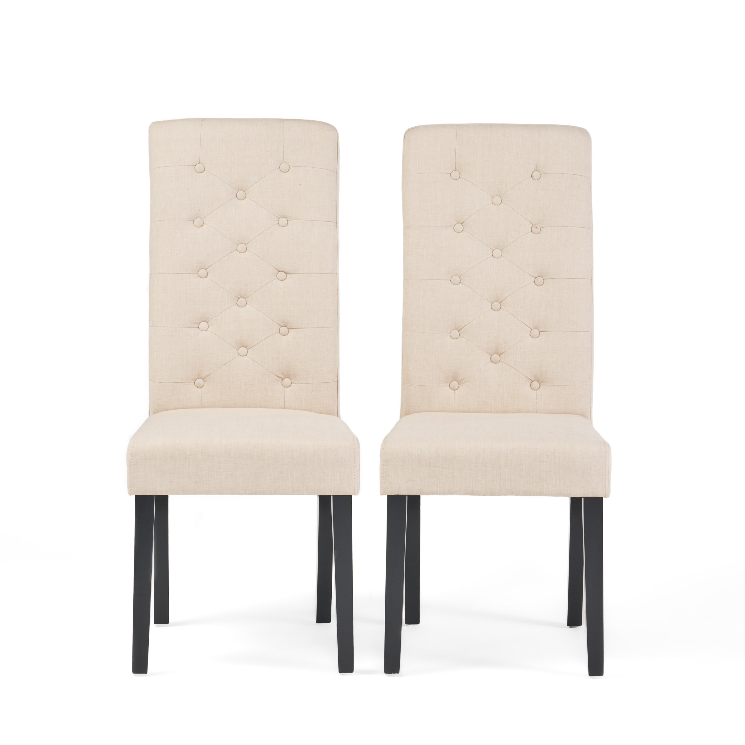 GDF Studio Darcy Contemporary Fabric Tufted Dining Chairs, Set of 2