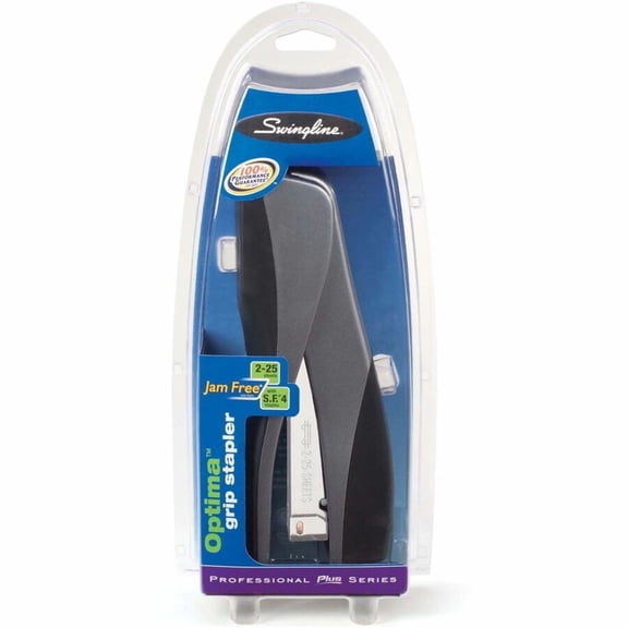 Swingline® Optima® Grip Half-Strip Compact Stapler, Silver