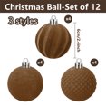 thumbnail image 5 of JilgTeok Home EssentialVelvet Christmas Ornaments Balls 2.36 Inch Flocked Christmas Tree Ball Ornaments Velvet Ornaments for Christmas Tree Plastic Xmas Balls Hanging Ornaments(12pcs), 5 of 7