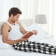 thumbnail image 5 of Balery Black White Plaid Pantalones de pijama para hombre, pijama ultraligero, pantalón de descanso-Medium, 5 of 6