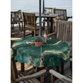 thumbnail image 2 of Outdoor Tablecloth with Umbrella Hole Zipper Teal Golden Marble Round Tablecloth 54" Waterproof Outside Table Cloth Modern Farmhouse Gradient Texture Patio Table Cover Tablecloths for Picnic Party, 2 of 8