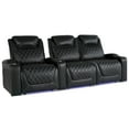 thumbnail image 1 of Valencia Oslo XL Home Theater Seating | Premium Top Grain Italian Nappa 11000 Leather, Power Headrest and Recliner, Power Lumbar Support (Row of 3 Loveseat Right, Midnight Black), 1 of 5