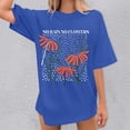 thumbnail image 4 of Graphic Tees for Women T-Shirts Oversized Graphic Print Shirts for Women – Casual Tops Tee with Artwork Blue XL, 4 of 5