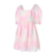 thumbnail image 5 of Txlixc Vestido casual con dobladillo grande para mujer, Estampado teñido anudado / Color sólido Cuello cuadrado Mangas abullonadas Falda de burbuja, S / M / L, 5 of 9