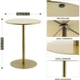 Black Metal End Table with Heavy Pedestal Base, Round Sofa Side Table