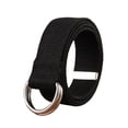 thumbnail image 2 of serony Canvas Metal Waist Belt Replacement Unfading Exquisite Easy Matching Anti-rust Dual Ring Adjustable Jeans Shorts Belts Black, 2 of 9