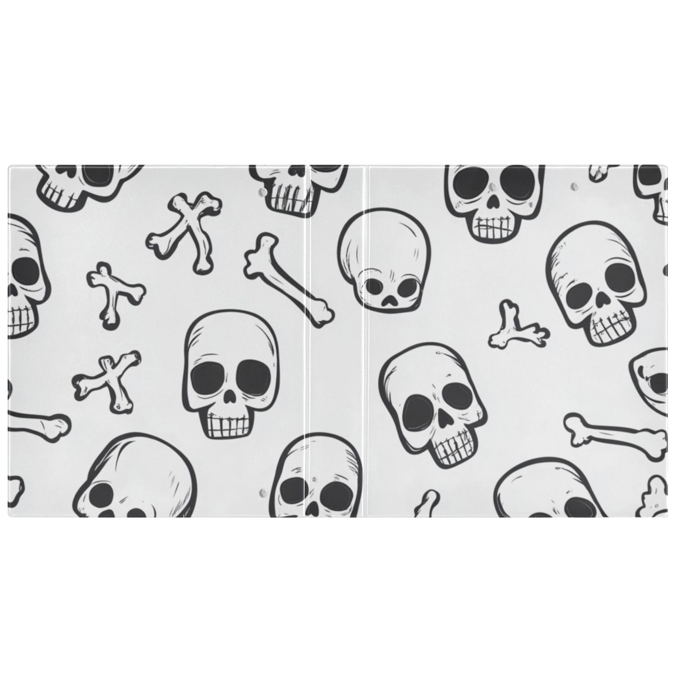 Skulls and Bones 3 Ring Binders 1.5 inch Hardcover File Folders with Interior Pockets A4 Size Organizer for School Office Hospital