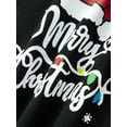 thumbnail image 3 of Conjunto de pijamas navideños familiares a juego con estampado de luces de guirnalda de letras. Pijamas de vacaciones para papá, mamá y niños., 3 of 9