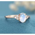 thumbnail image 3 of Oval cut Moonstone ring Vintage Rose gold engagement ring Natural Moonstone ring Unique Twist ring Bridal wedding ring promise ring, 3 of 3