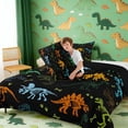 thumbnail image 4 of Erosebridal Colorful Dinosaur Queen Comforter Set for Kids, Black Bedding Comforter Set, 4 of 6