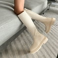thumbnail image 4 of Women's Round Toe Knee High Boots, Warm Thick Sole Long Boots for Fall and Winter Casual Wear, 4 of 9