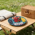 thumbnail image 6 of Divided Serving Tray, 9 Inch Chip and Dip Platter, 5 Sectional Appetizer Veggie Plate, Party Snack Relish Tray for Serving Food (Green), 6 of 7
