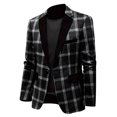 thumbnail image 4 of RYDCOT Mens Trendy Plaid Lapel Suit Jacket Slim Fit Casual and Handsome Small Suit Jacket Black, 4 of 4