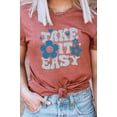 thumbnail image 2 of Take It Easy Floral And Hearts Spring Graphic Tee T-Shirt, 2 of 8