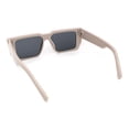thumbnail image 3 of Flat Top Angular Geometric Rectangle Luxury Fashion Sunglasses Beige - Black, 3 of 4