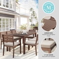 thumbnail image 4 of Martha Stewart Indoor-Outdoor Patio Set with 71" Table and 8 Dining Chairs with Brown Brushed Woodgrain Aluminum Finish and Cream All-Weather Seat Cushions, 4 of 12