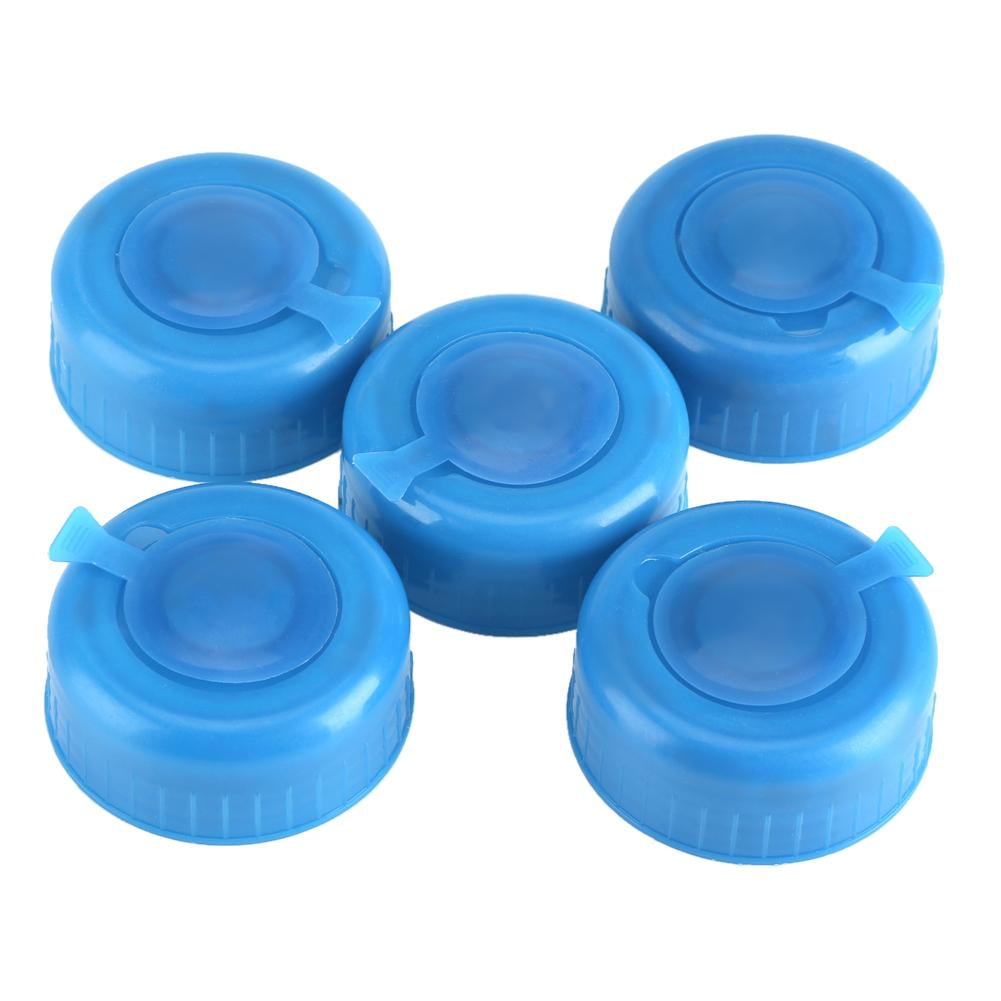HURRISE Gallon Water Bottle Caps, Gallon Water Bottle Lid, 5Pcs Blue Gallon Drinking Water Bottle Screw on Cap Replacement Anti Splash Lids