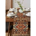 thumbnail image 4 of Retro Southwest Table Runner Cotton Linen 72 Inch Holiday Dresser Scarves, Boho Aztec Tribal Abstract Geometric Tablerunner for Kitchen Coffee Dining Bedroom Living Room Dinner Scarf Décor 13''x72'', 4 of 9