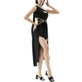 thumbnail image 7 of ZQUUVOU Women's Solid Color Sleeveless Dress Halloween Ancient Greek Mythical Theme Party Stage Dress Black, 7 of 7