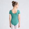 thumbnail image 7 of HAOTAGS Toddler Gymnastics Leotards Size 7,Soft Elastic Waist Ballet Dance Short Sleeve Gymnastics Green, 7 of 7