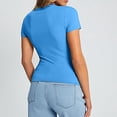 thumbnail image 6 of Multicolor T Shirts for Women's Crop T Shirt Girls Summer Pullover Top Women's Thin Round Neck Fashion Short Sleeves Fashion Clothing, 6 of 6