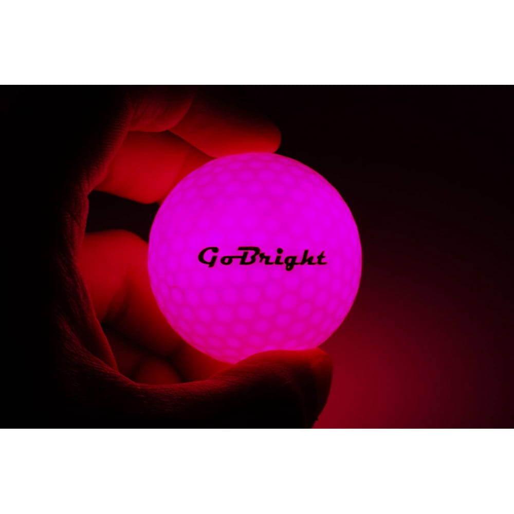 GoBright Pink LED Light Up Golf Balls Ultra Bright Glow In the Dark