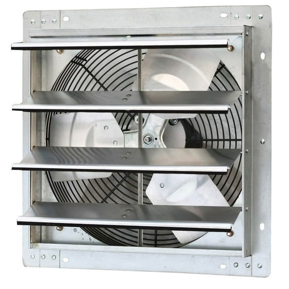 iLiving 16 Inch Variable Speed Wall Mounted Steel Shutter Exhaust Fan (2 Pack)