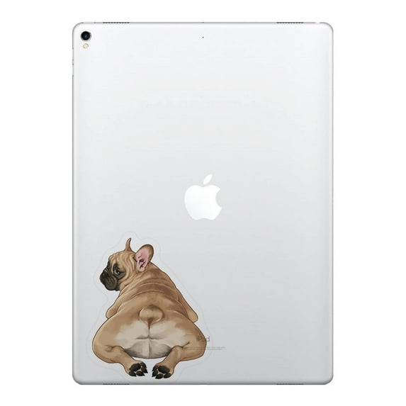 FINCIBO 5" x 5" Vinyl Decor Decal Sticker Removable For Notebook, Ipad, Car - French Bulldog Butt Looking Back