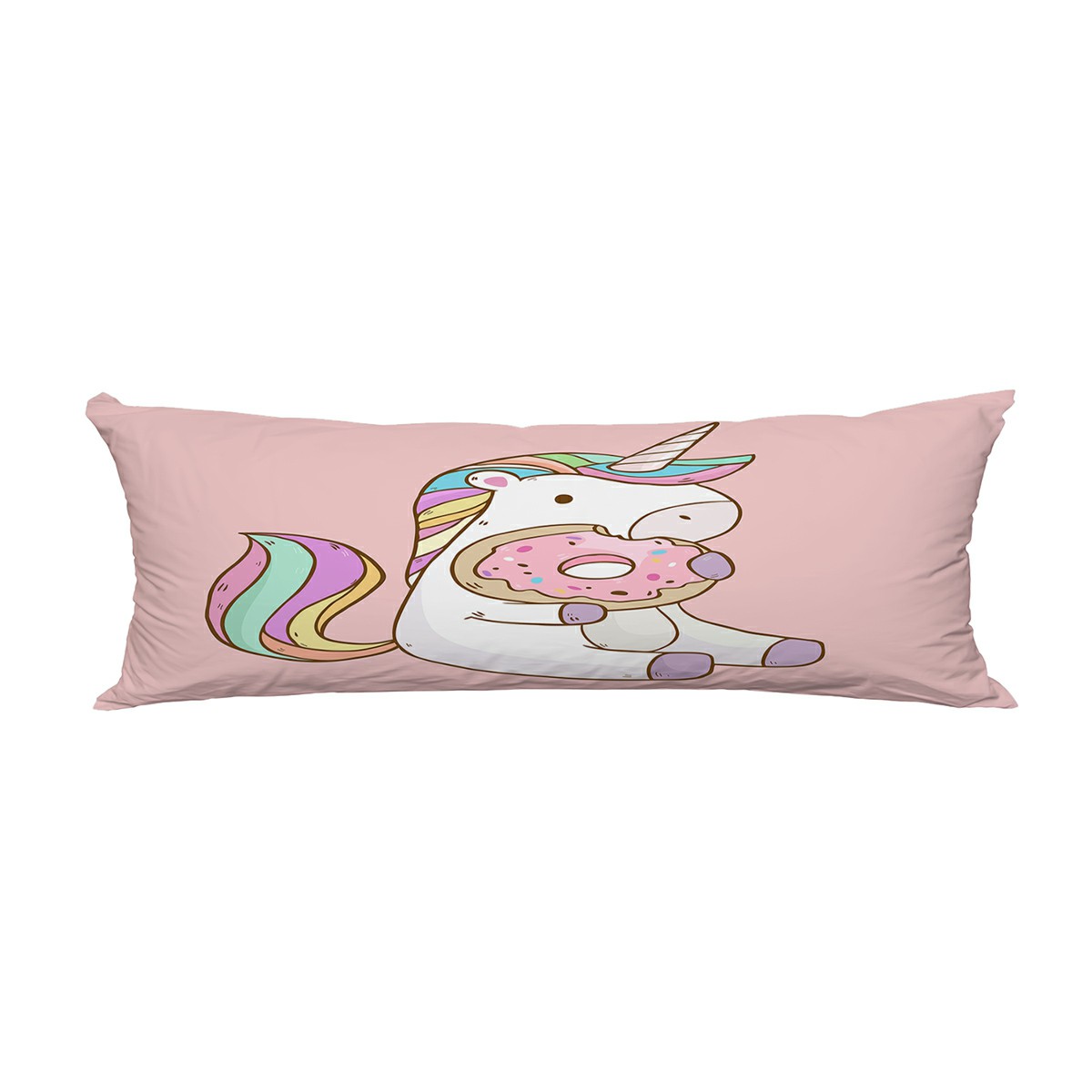 ABPHQTO Cute Cartoon Unicorn Eating Tasty Donuts Body Pillow Covers Pillow Case Protector