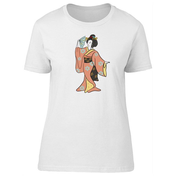 Dancing Geisha With A Fan T-Shirt Women -Image by Shutterstock, Female Medium