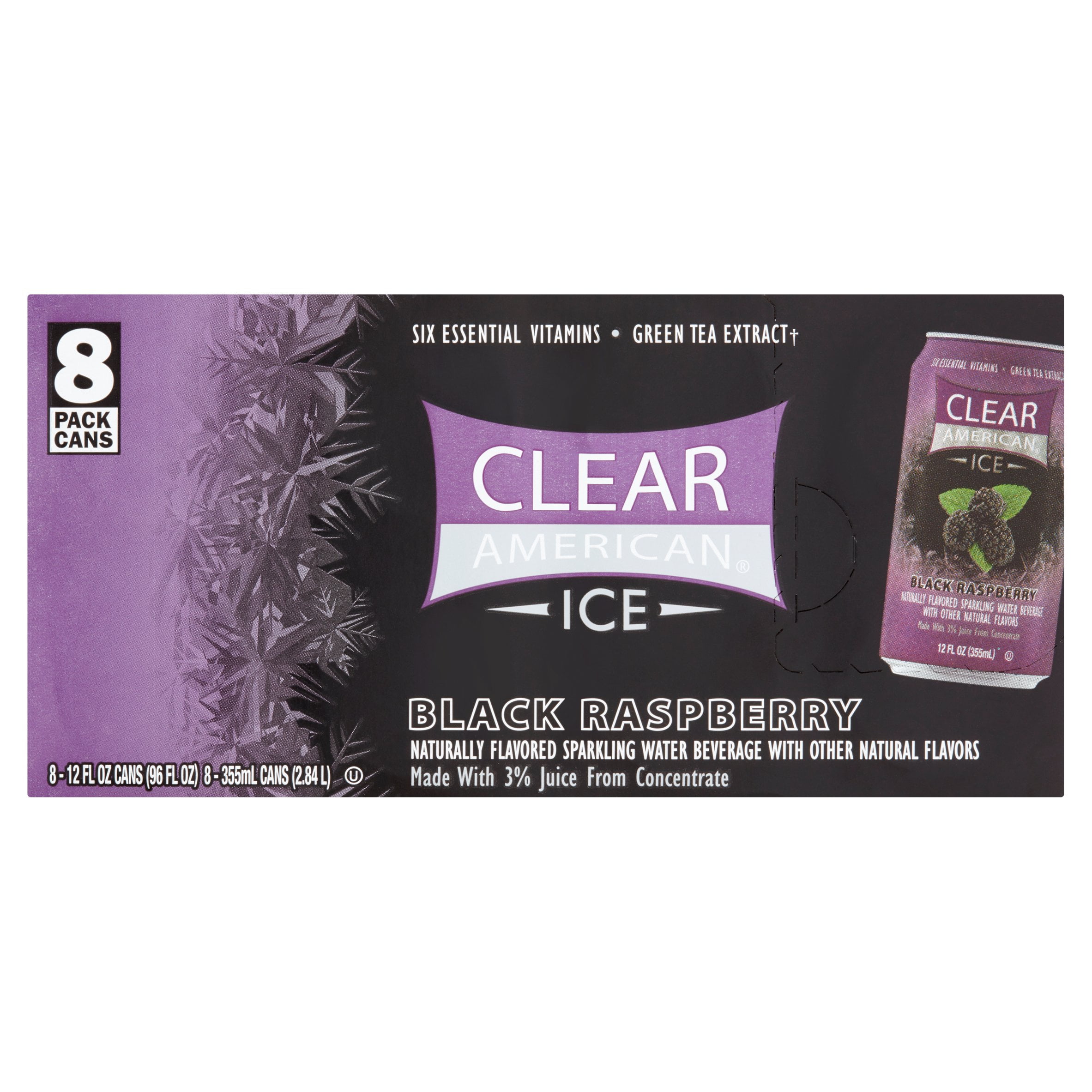 Clear American Ice Black Raspberry Flavored Sparkling Water, 12 fl oz, 8 pack by Wal-Mart Stores, Inc.